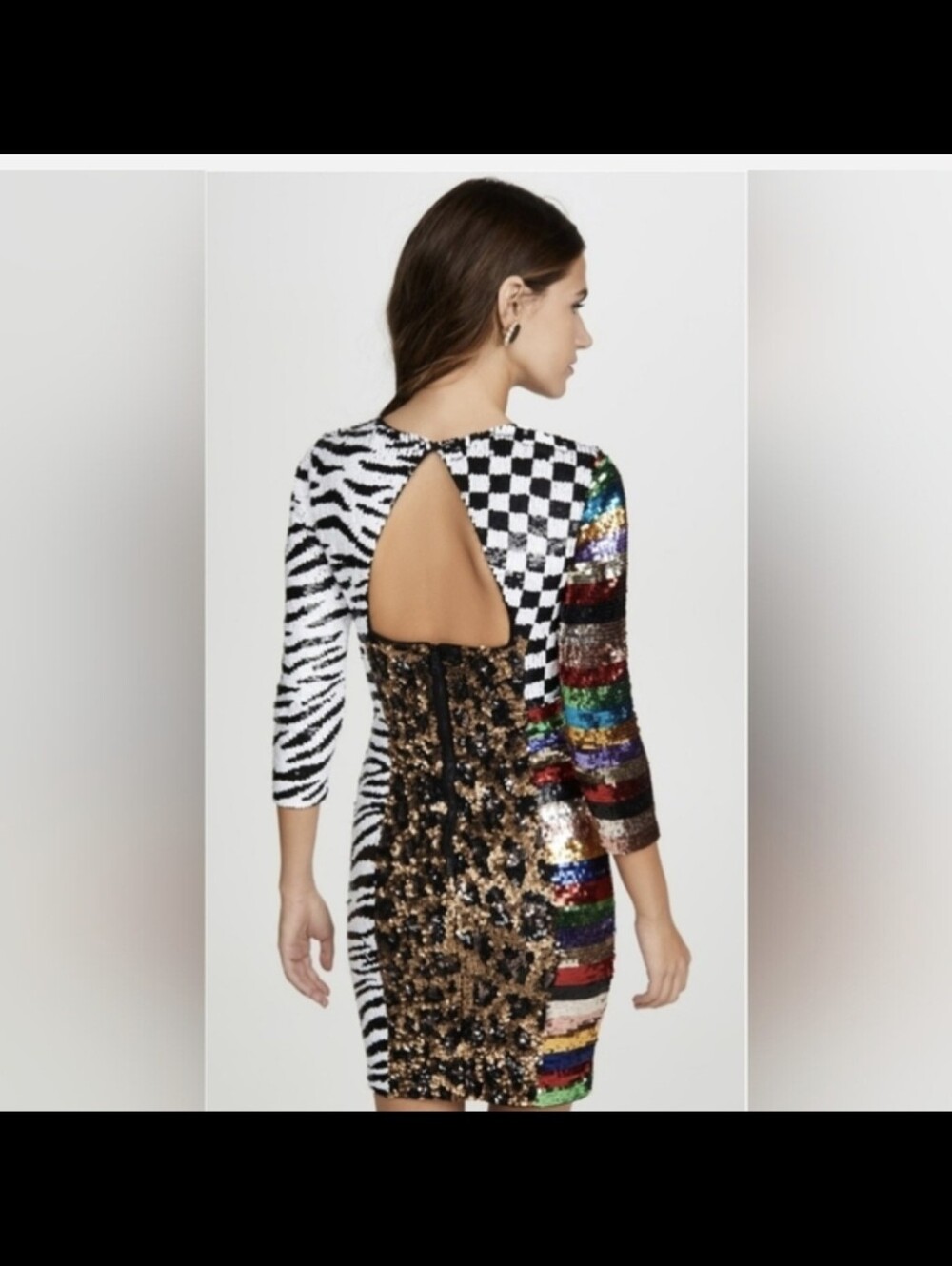 Alice + Olivia Jae Sequin Mini Dress Size 6 - Picture 7 of 16